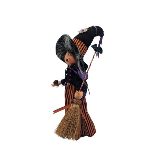 Annalee 2008 Halloween Witch w/ Spider & Broom 2009 Black Cat 11in - Picture 3 of 10